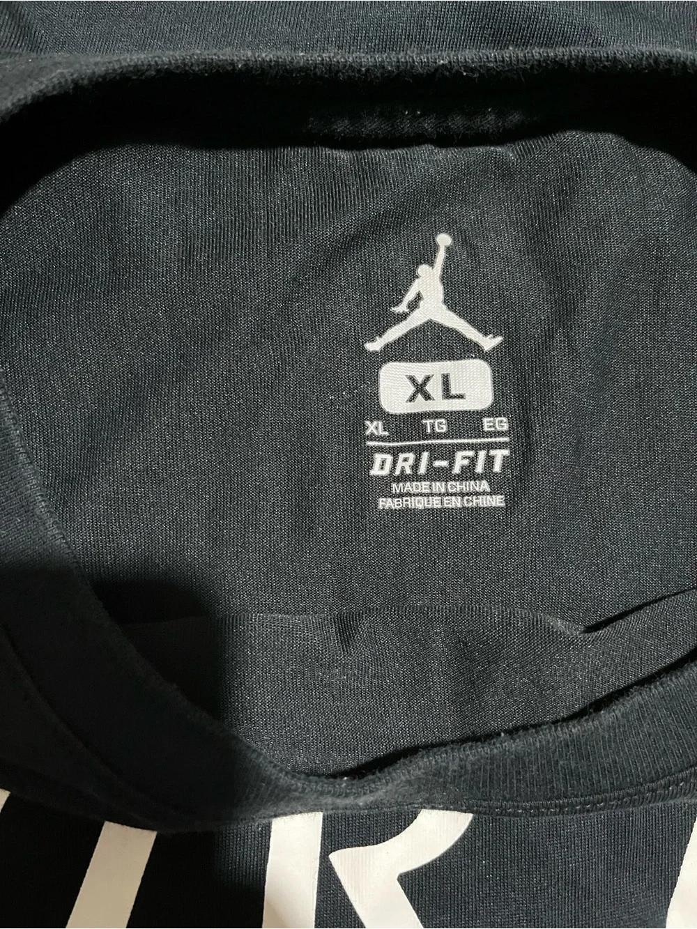 Jordan Black Dri-FIT Logo Tee with White Jumpman